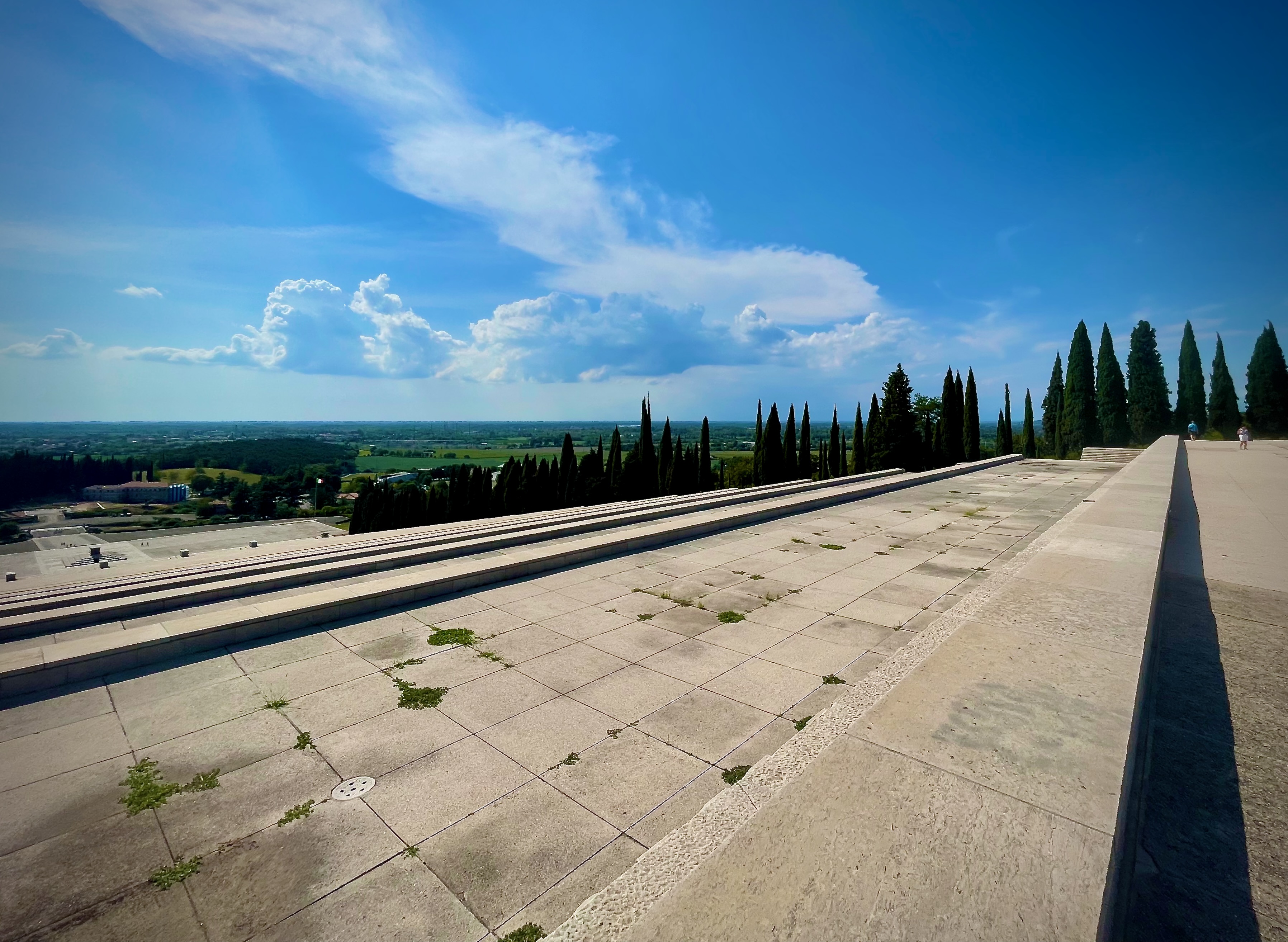 a picture taken from the top of redipuglia war memorial in italy