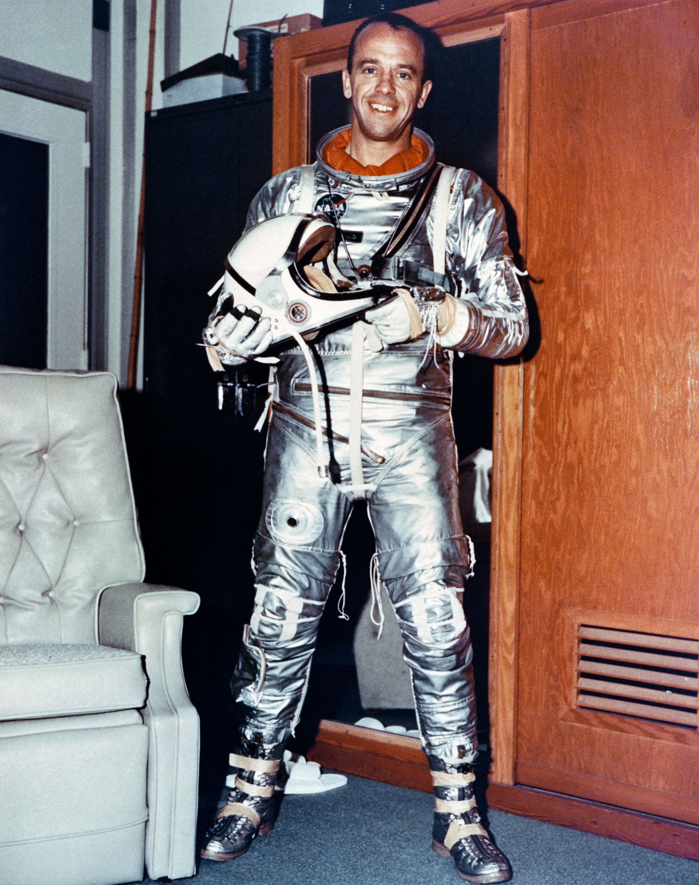 image of astronaut Alan Shepard in a space suit